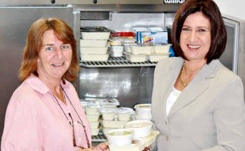 Service co-ordinator Lyn Hartley and MP Justine Elliot at the new Meals on Wheels premises. Service co-ordinator Lyn Hartley and MP Justine Elliot at the new Meals on Wheels premises.